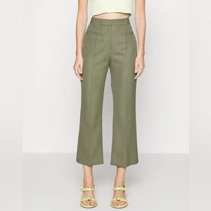 NWT: CURRENT SEASON! Phillip Lim Tailored Cropped Kick Flare Trouser in Thyme.